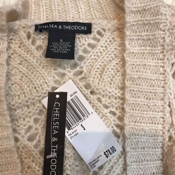 New🌿Chelsea & Theodore Crocheted Open Sweater - Picture 5 of 8